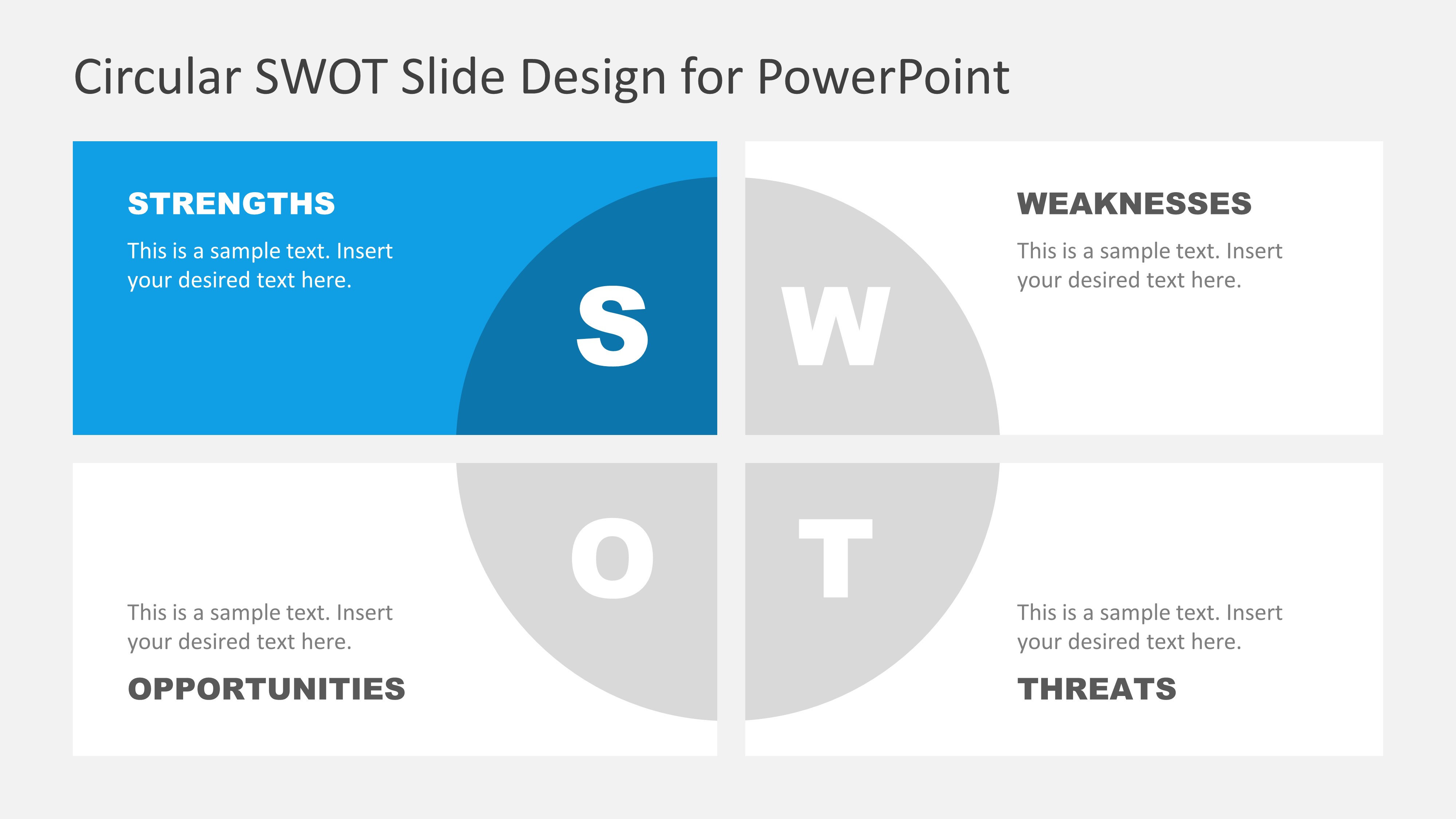 Circular Swot Slide Design For Powerpoint Slidemodel