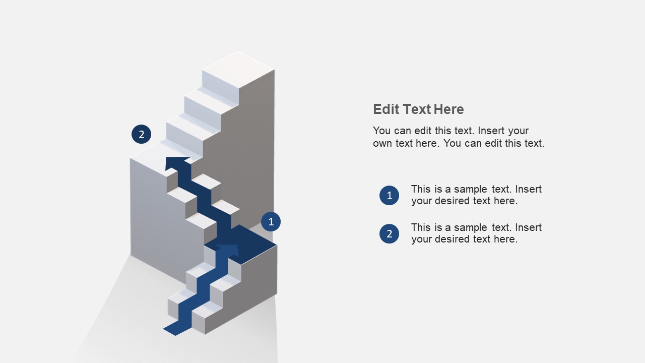 Animated D Multi Step Stair Concept Powerpoint Template Slidemodel