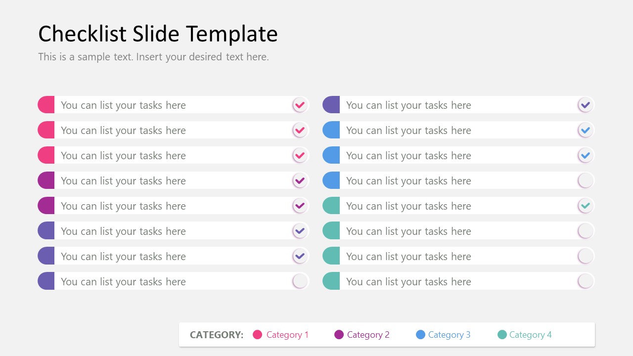 Checklist Slide Template For PowerPoint Google Slides