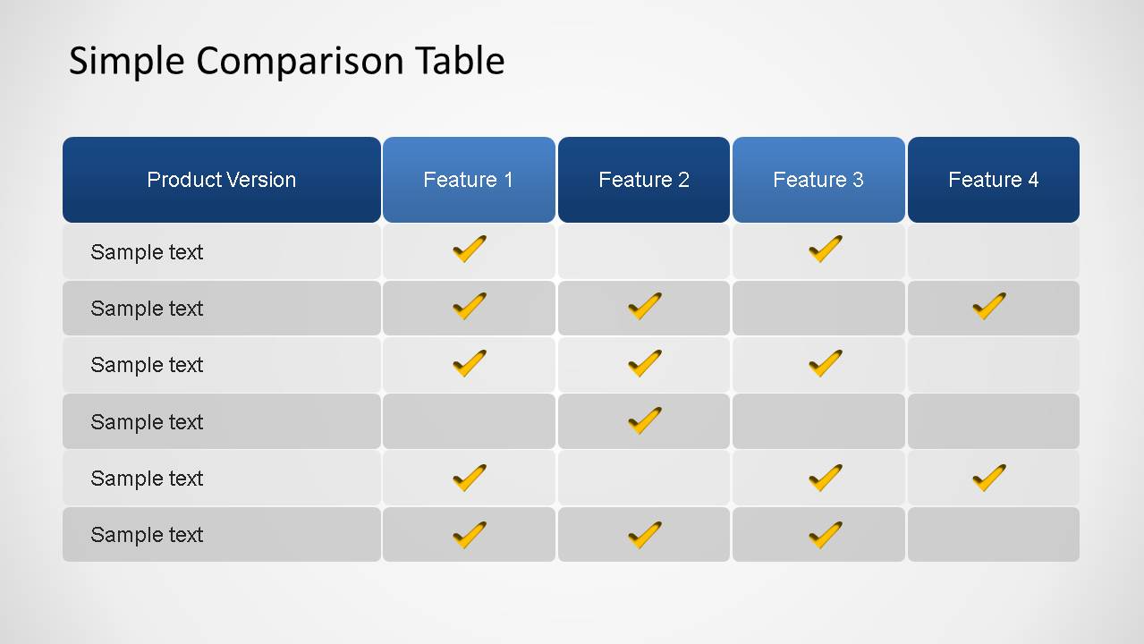 Simple Comparison Table Powerpoint Template Slidemodel 48762 The Best Porn Website 1893