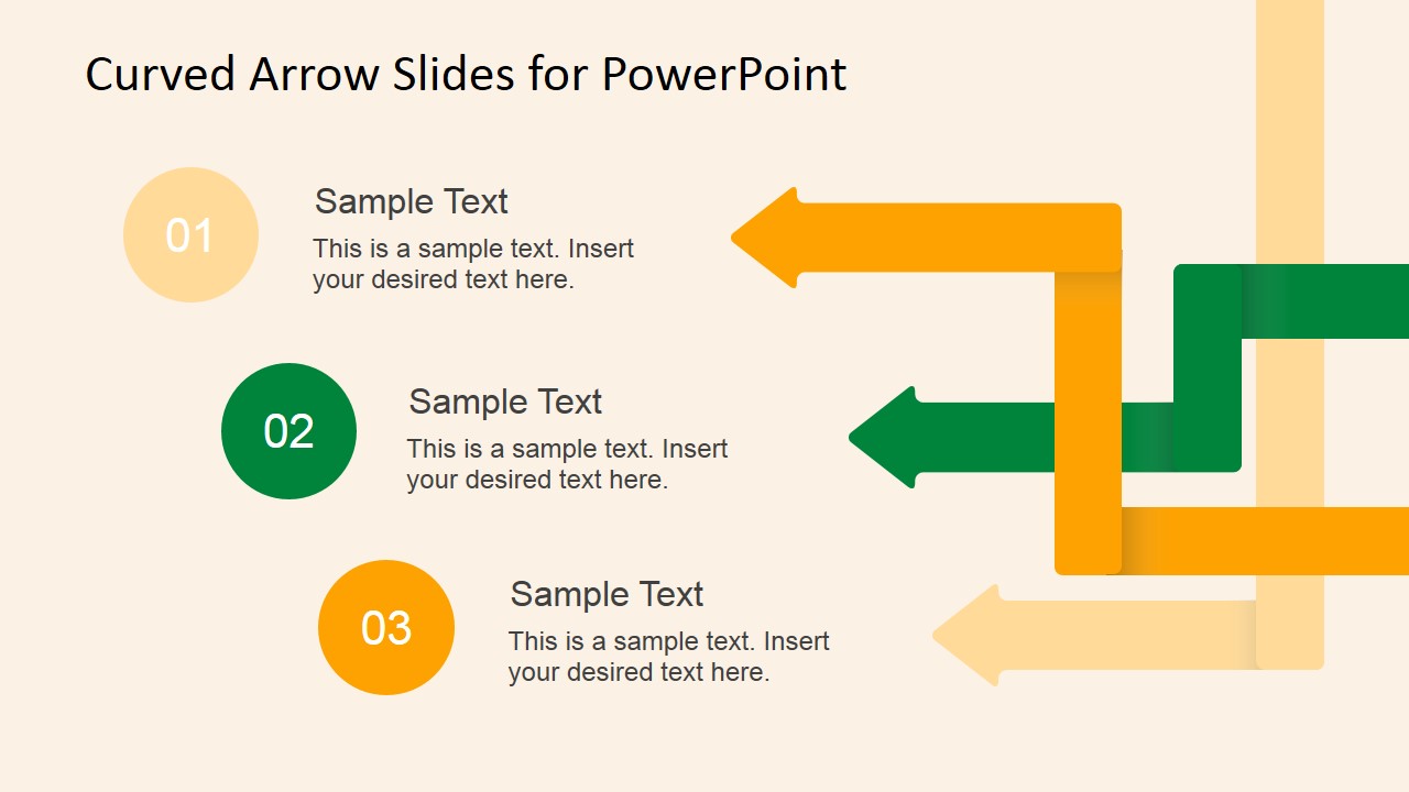 Curved Arrow Slides For PowerPoint SlideModel