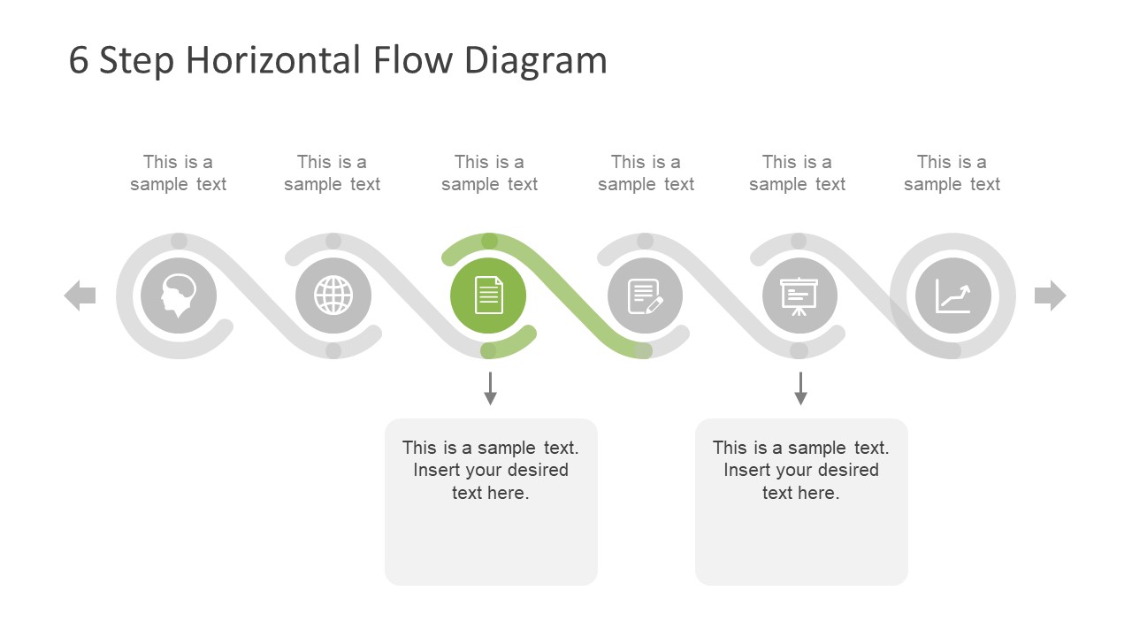 6 Step Horizontal Flow Diagram For PowerPoint SlideModel