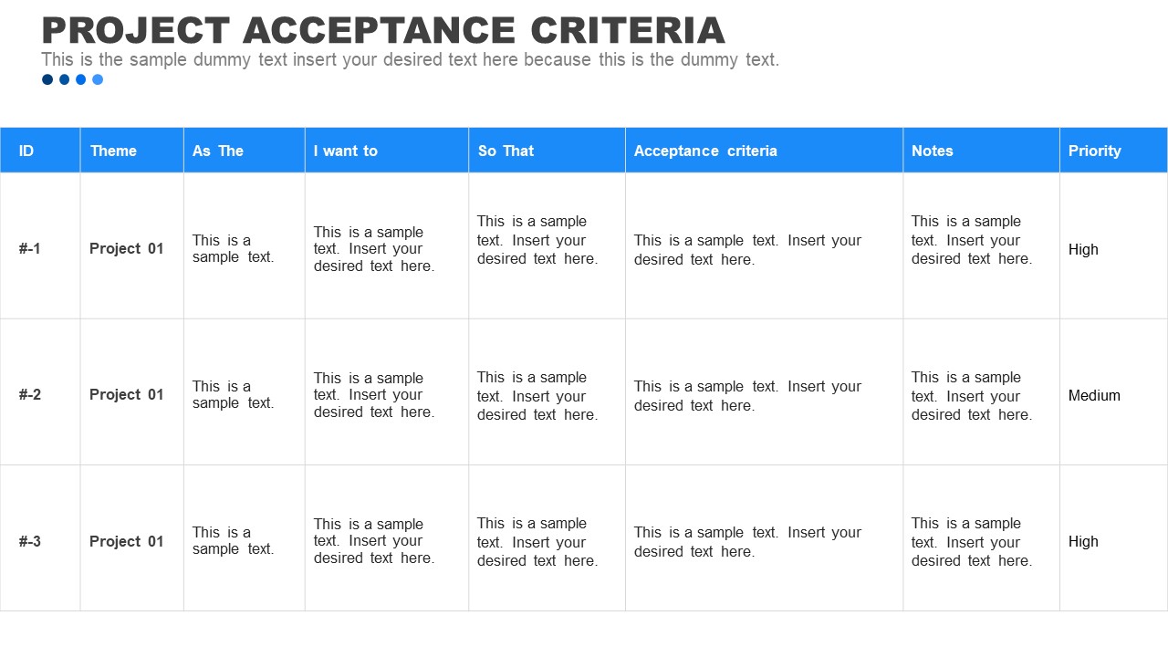 Project Acceptance Criteria Presentation SlideModel