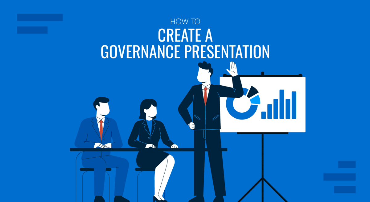 Cover for how to create a governance presentation guide by SlideModel