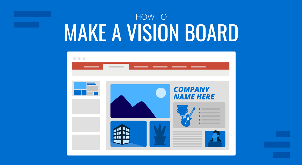 Cover for how to make a vision board guide by SlideModel