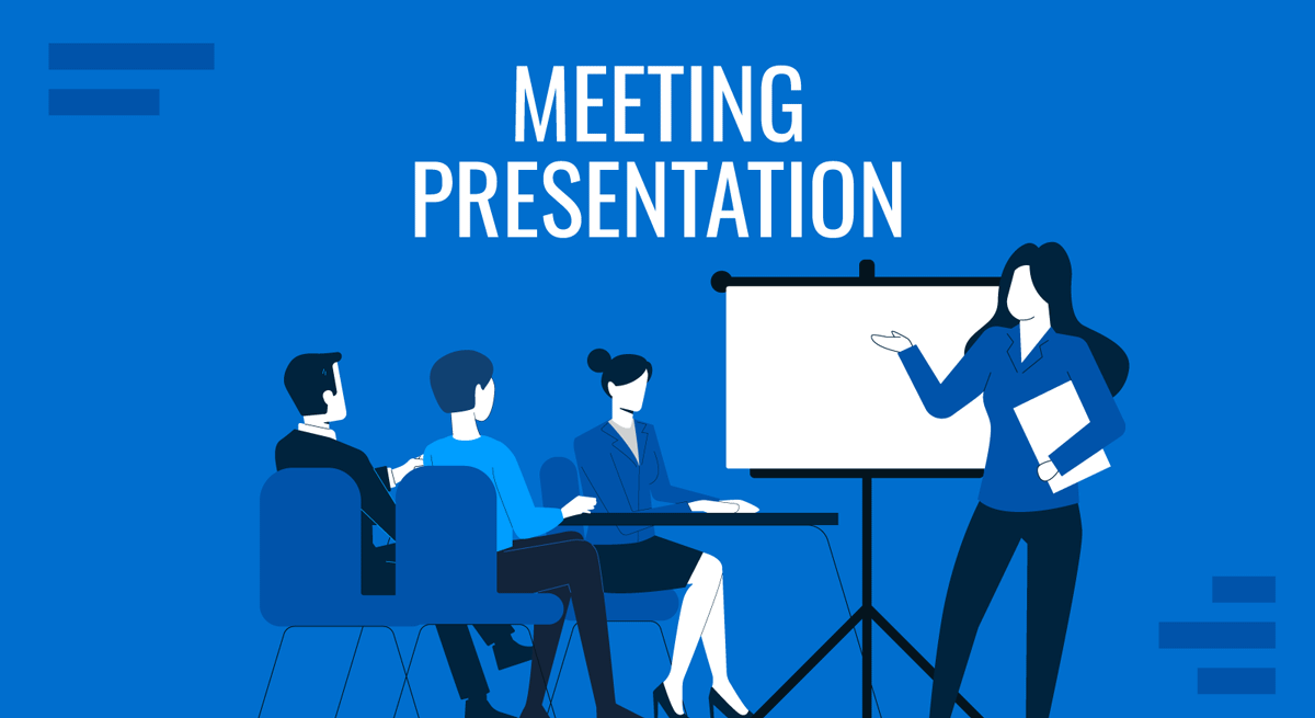 Cover for Meeting Presentation guide by SlideModel