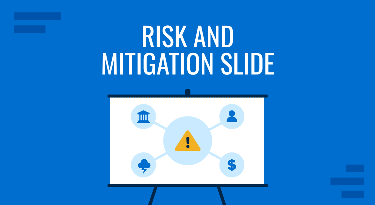 Cover for Risk and Mitigation Slide guide by SlideModel