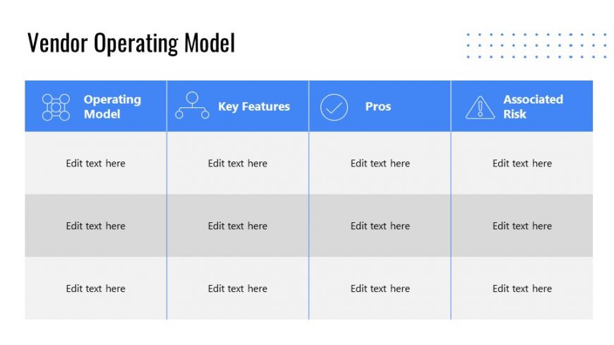 Editable Slide Template for Vendor Operating Model