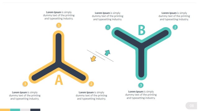 Two Three Points Stars for PowerPoint