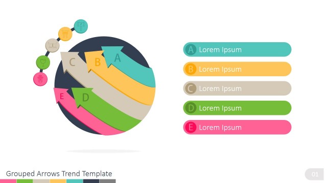 Grouped Arrows Trend PowerPoint Diagram