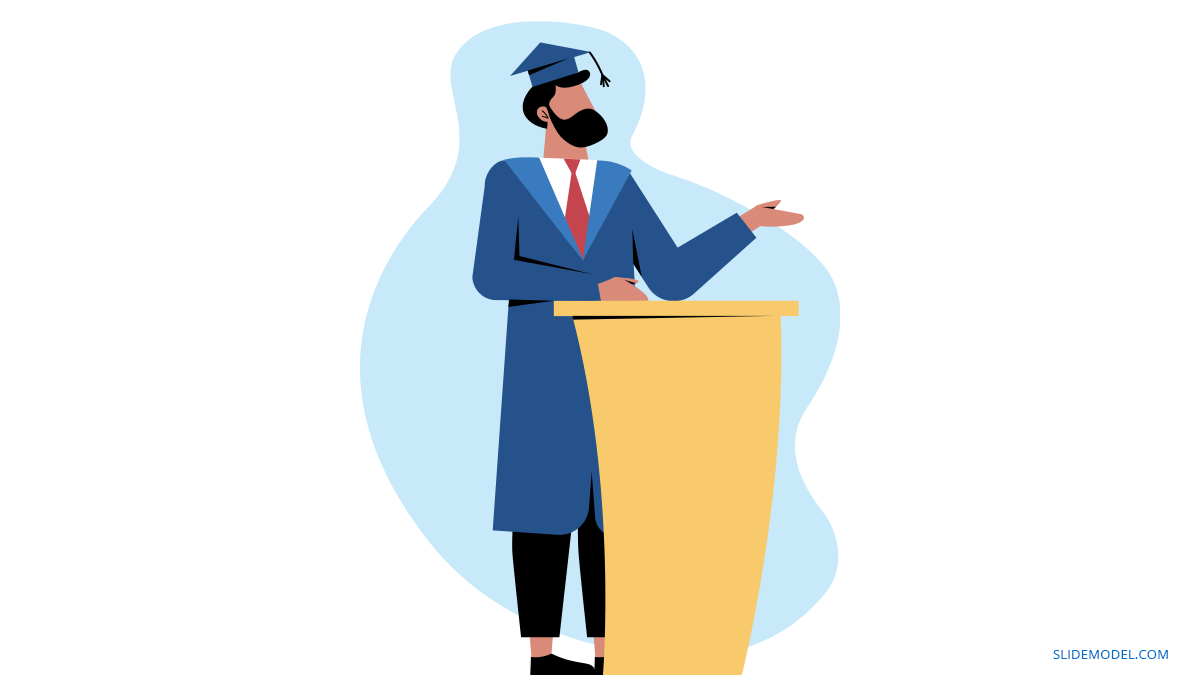 Graduation Speech Speaking Man PPT Template 