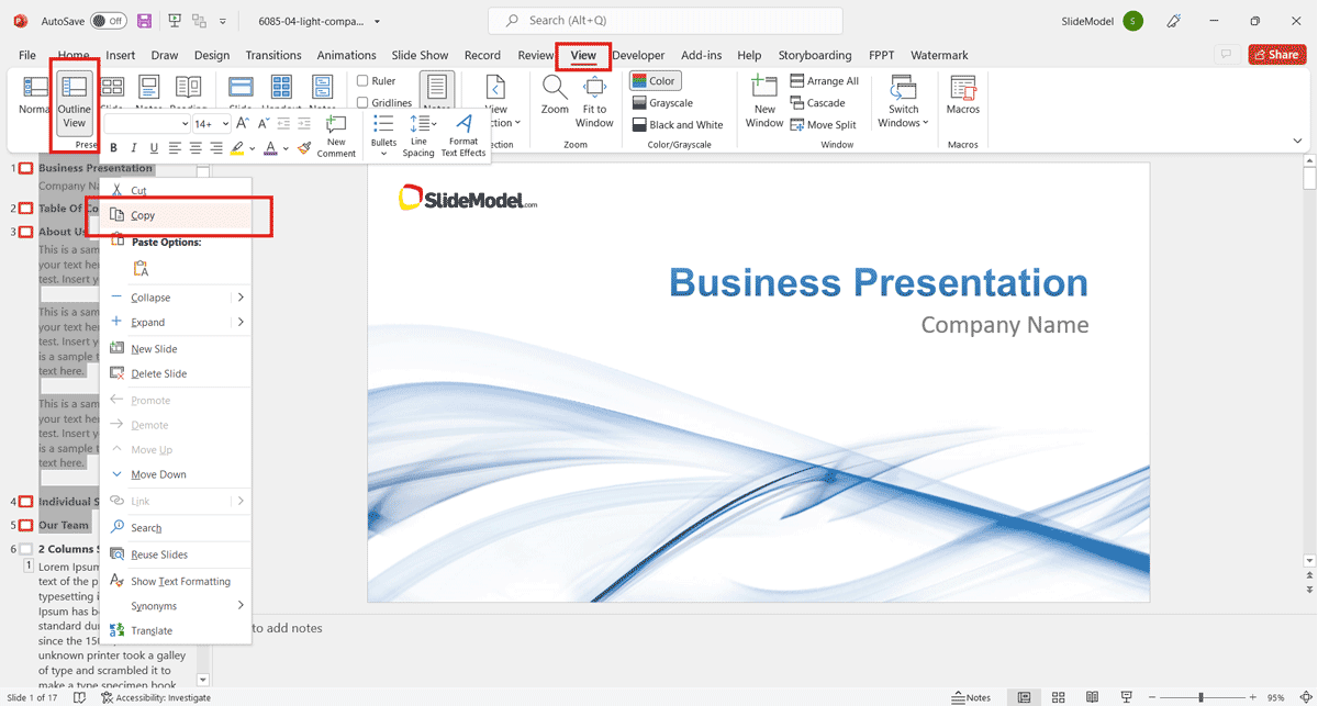 How to make a Table of Contents in PowerPoint