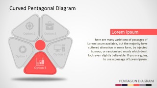 PowerPoint 5 Steps Curved Pentagon Diagram