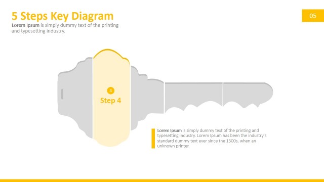 Five Steps PowerPoint Diagram Key Metaphor