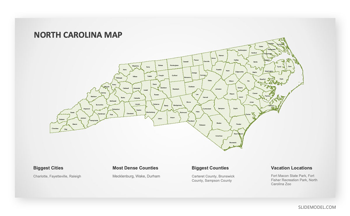 North Carolina Map PPT Template 