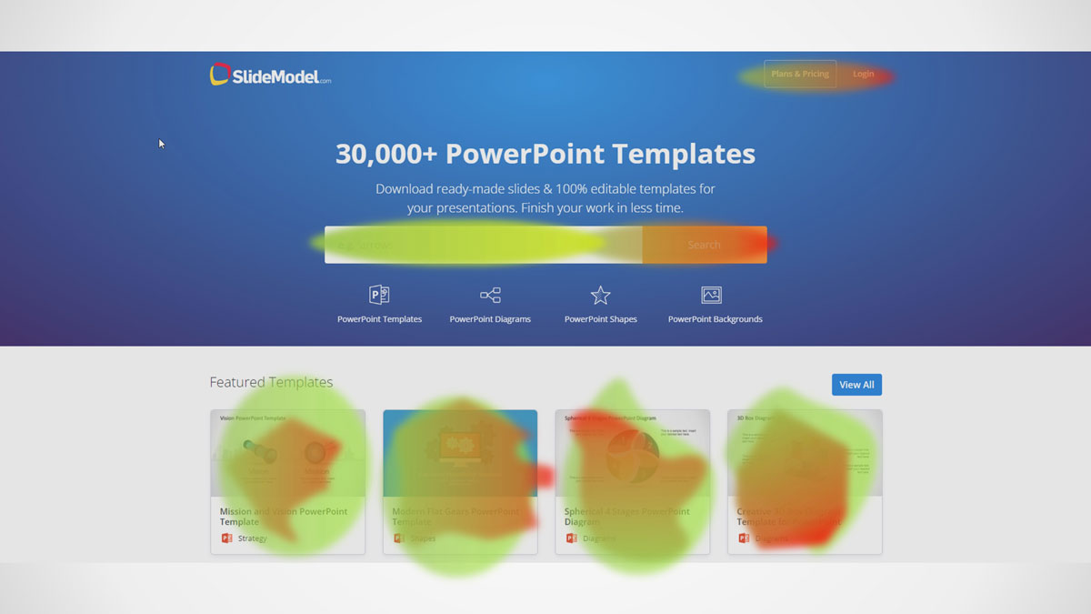 web heatmap usage to track user interaction with a homepage