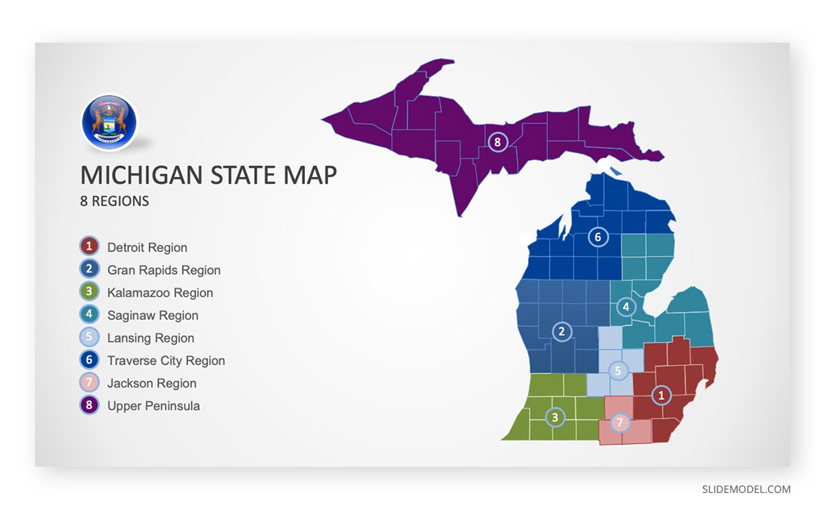 Michigan County Map PPT Template 