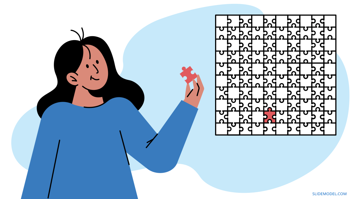 Woman With Puzzle Availability Cognitive Bias  PPT Template 