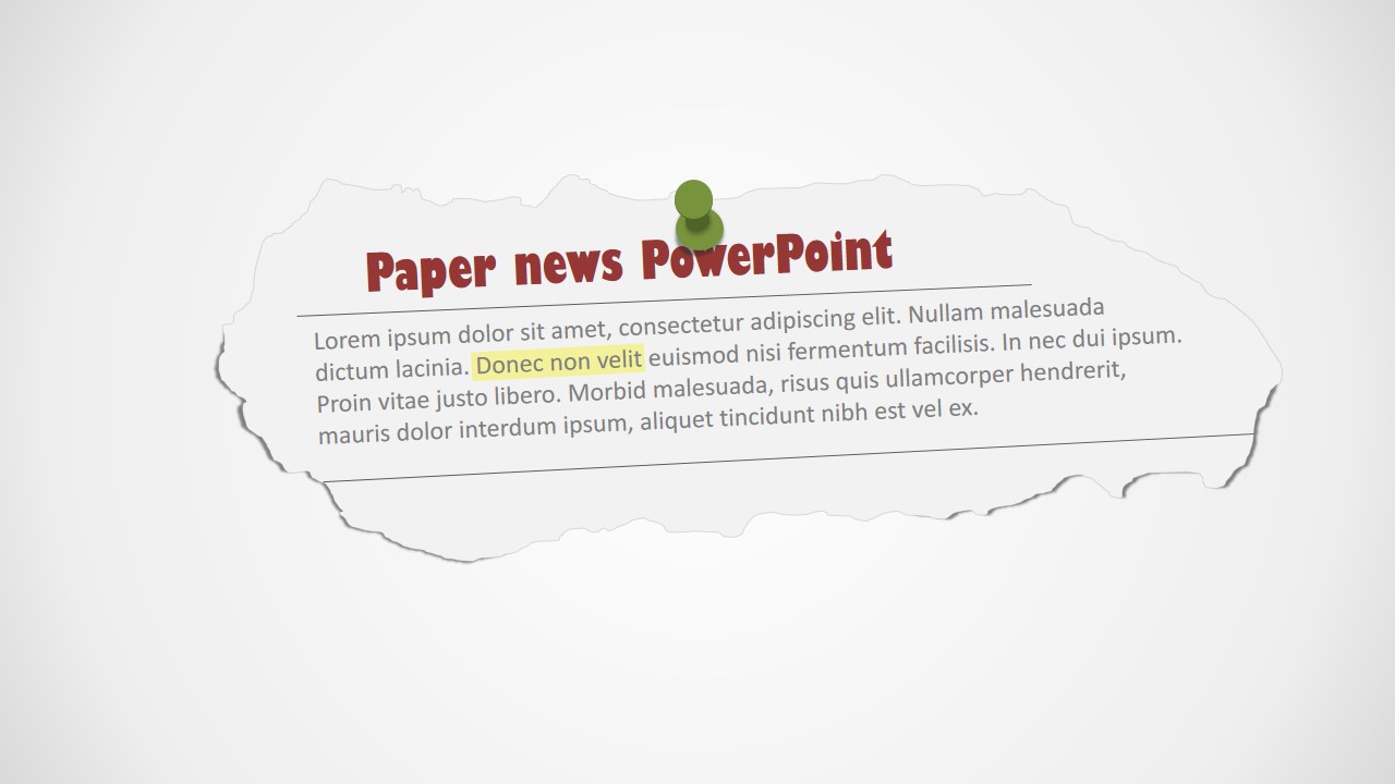 PowerPoint editable clipping shapes of newspaper