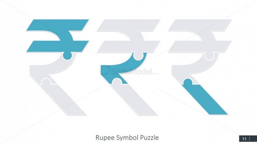 Download PowerPoint Rupee Puzzle Symbol