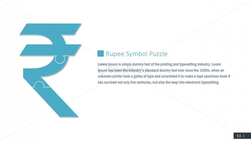 Puzzle Jigsaw Indian Rupee Currency Symbol