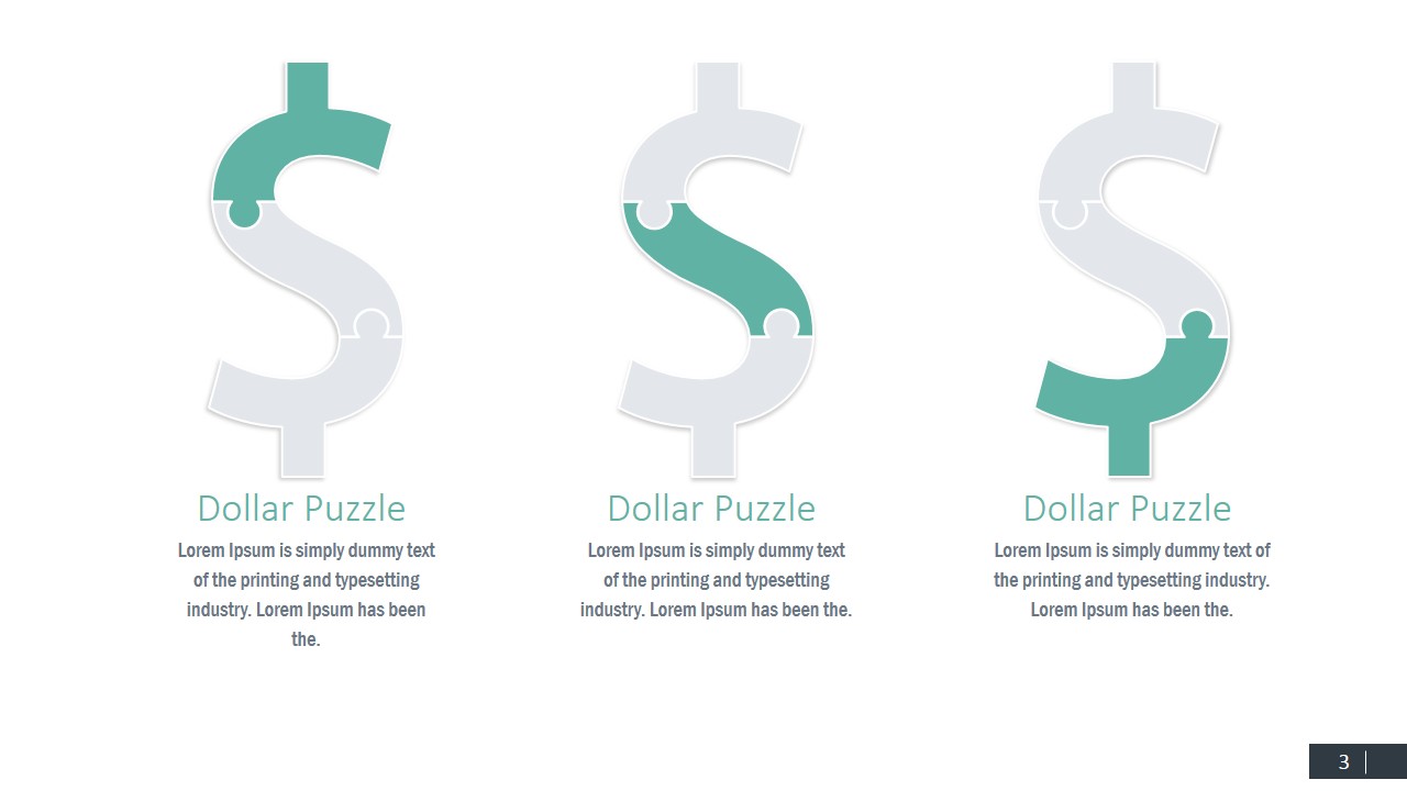 Puzzle Clipart of Money PPT Design