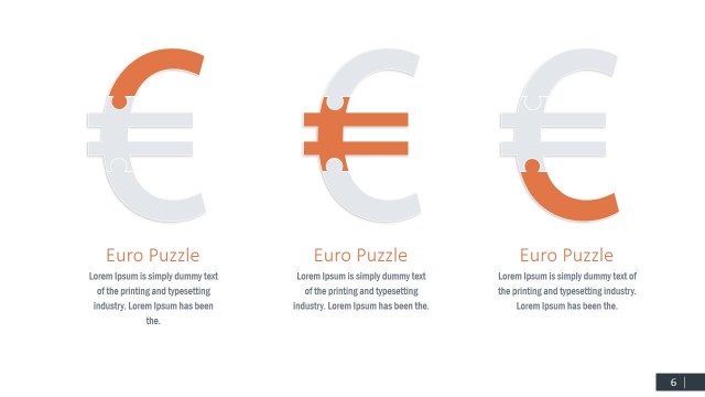 Three Euro Puzzle Symbols for PowerPoint