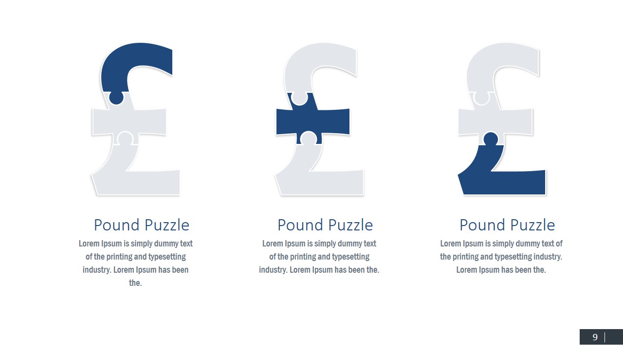 Pound Symbol Puzzle PowerPoint Shapes