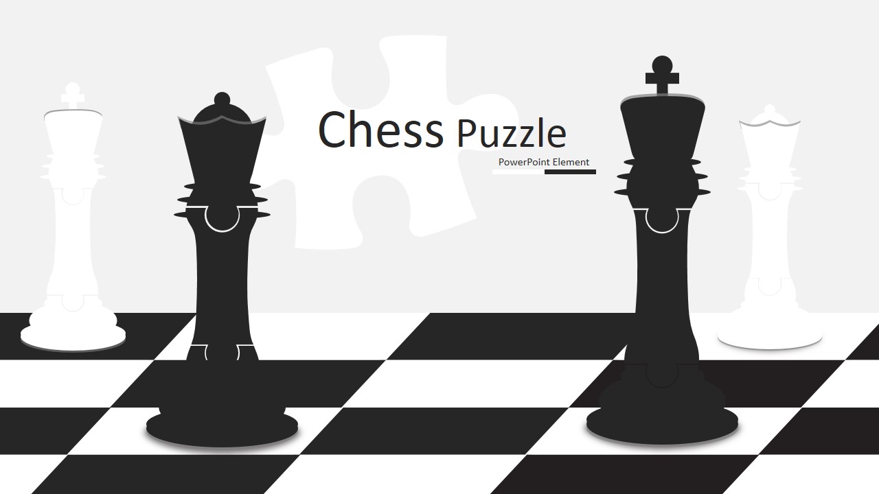 King and Queen Chess Puzzle Shapes for PowerPoint - SlideModel