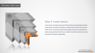 PowerPoint Diagram 3D Arrows Stairs Four Steps