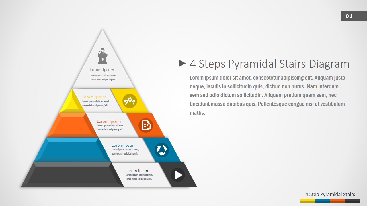 PowerPoint Pyramid Diagram Flat Design