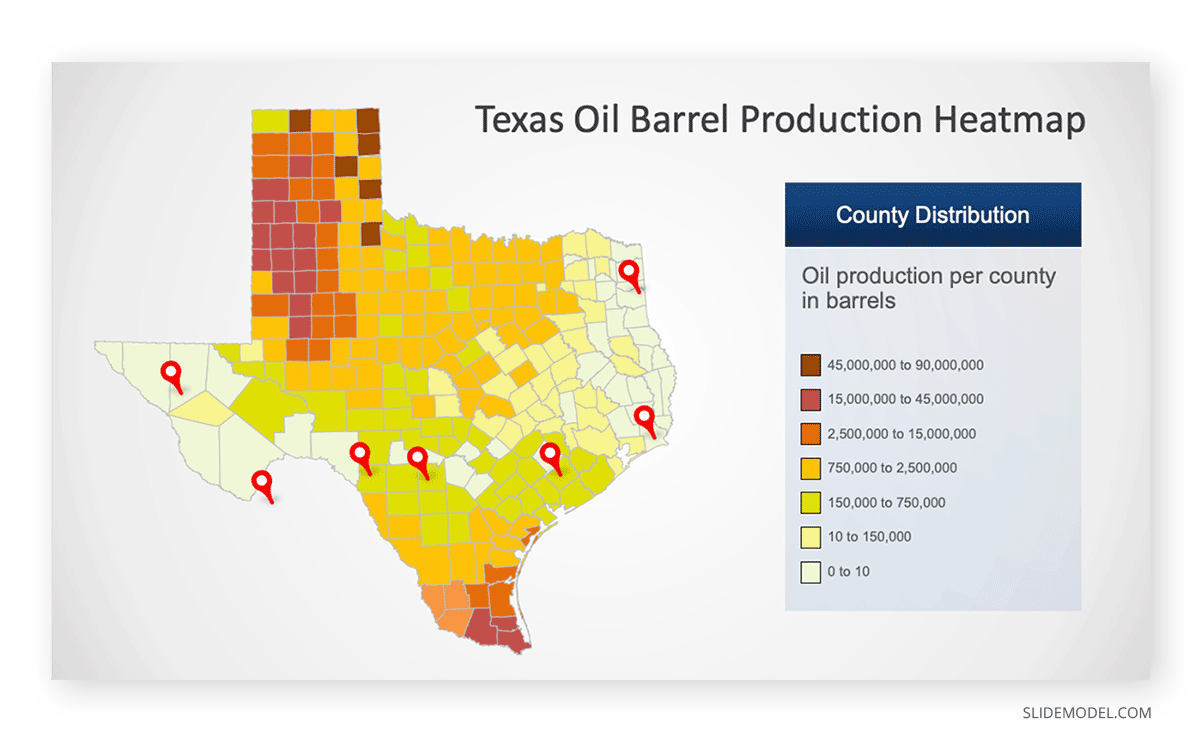 Texas County Map PowerPoint Template 