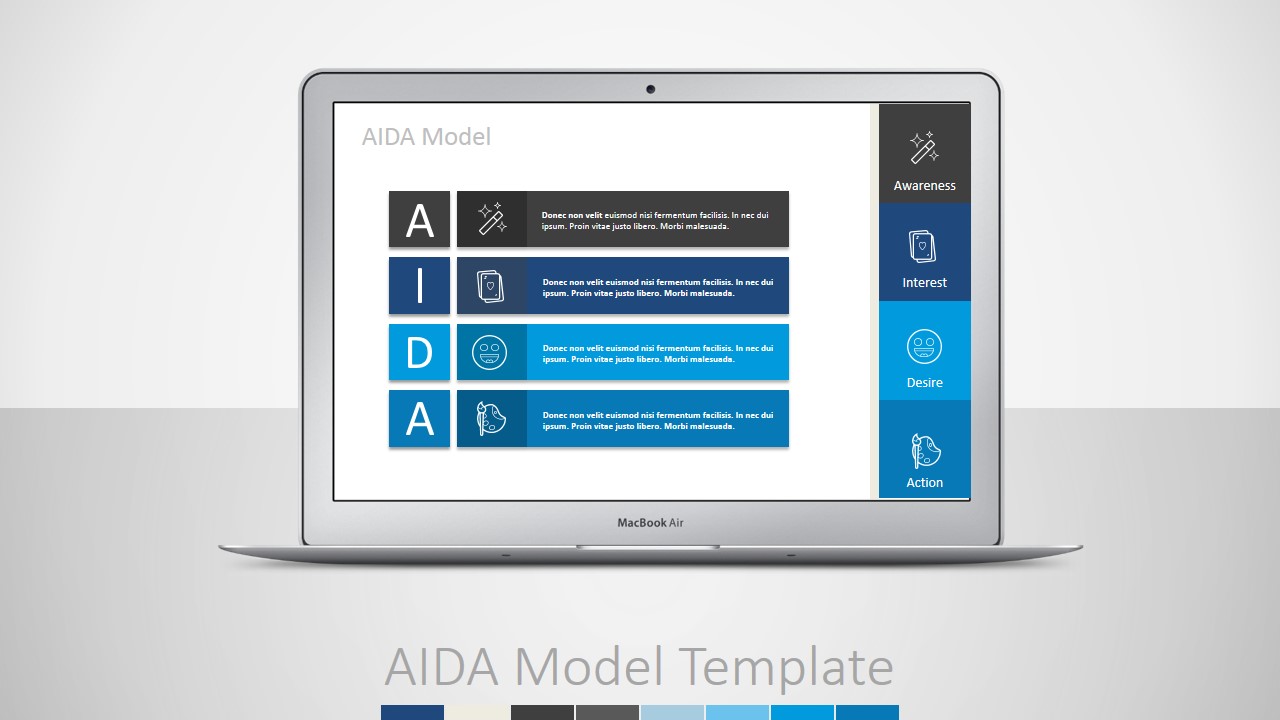 PPT Template AIDA Marketing Funnel
