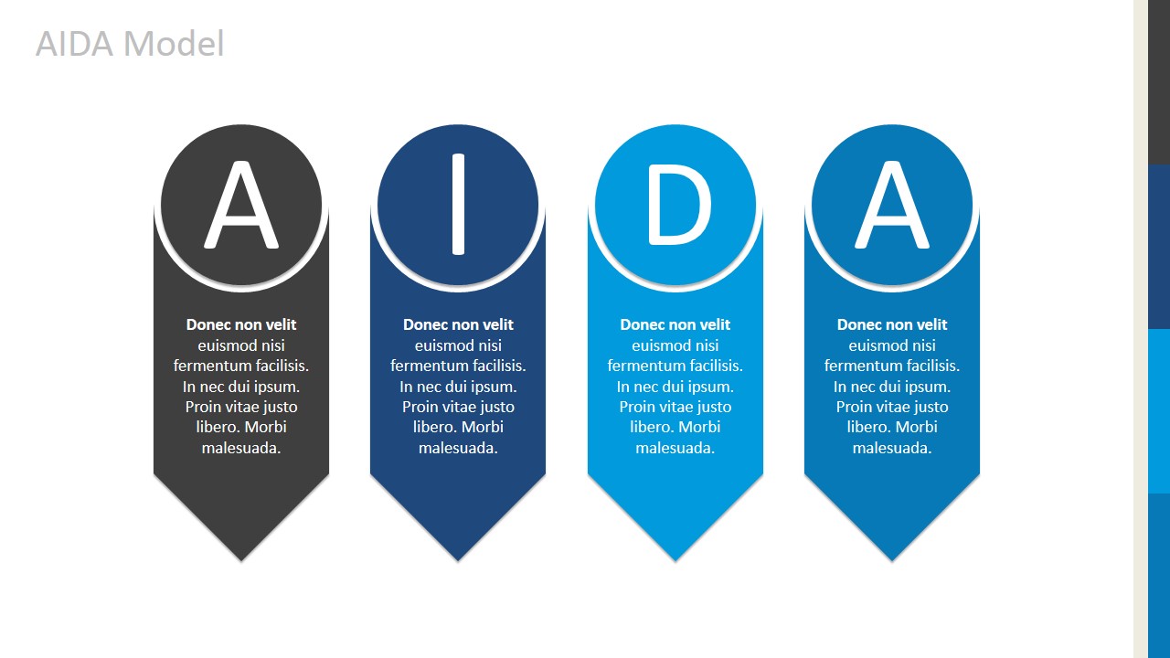 AIDA Arrows Diagram for PowerPoint SlideModel