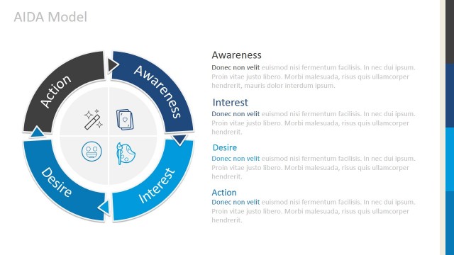 Circular AIDA Model for PowerPoint