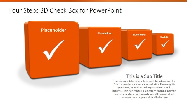 4 Steps 3D Checkbox PowerPoint Template