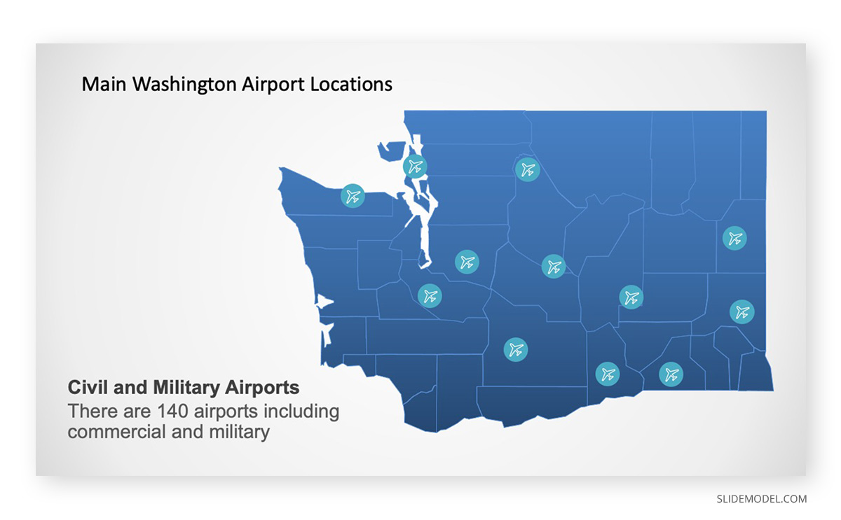 Map of Washington State PowerPoint Template 
