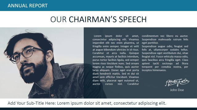 Our Chairman Message PowerPoint Template