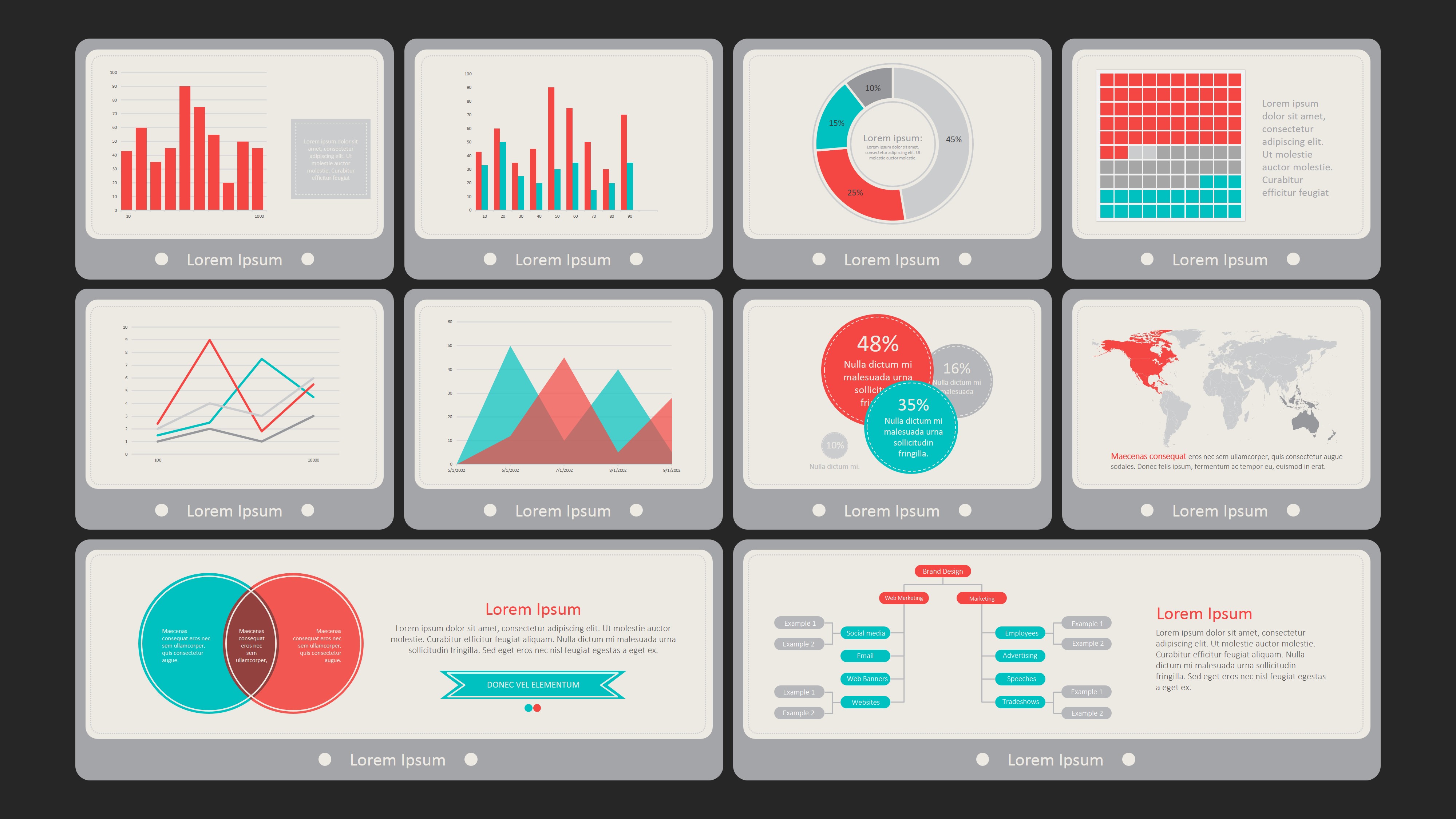 PPT Dashboard Template Flat Vintage