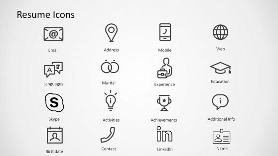 Professional Resume Icons for PowerPoint
