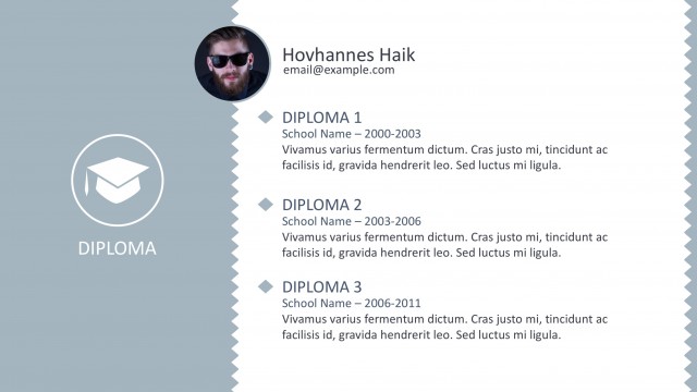 Diploma Slide for Curriculum Vitae PowerPoint