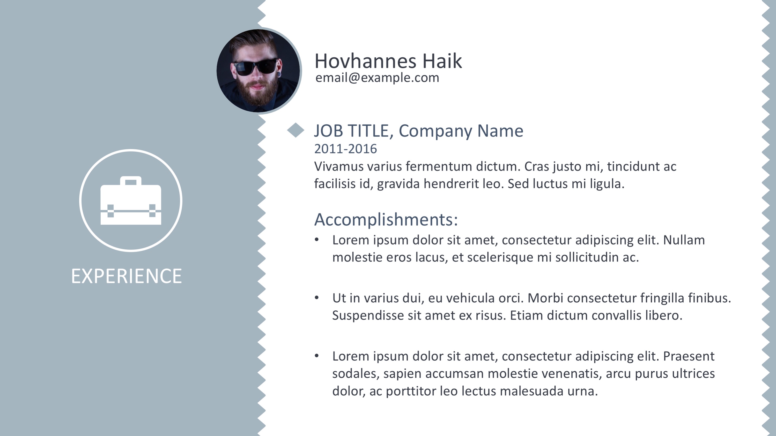 Professional Curriculum Vitae PowerPoint Template - SlideModel