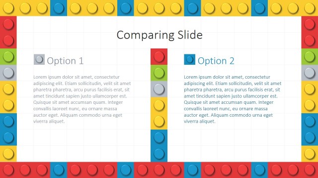 Two Columns Layout Lego Theme for PowerPoint