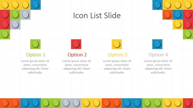 Four Options Lego Theme PowerPoint Template