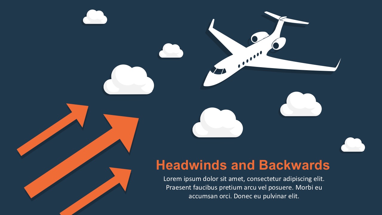 Headwinds PowerPoint Template With Arrow Illustrations