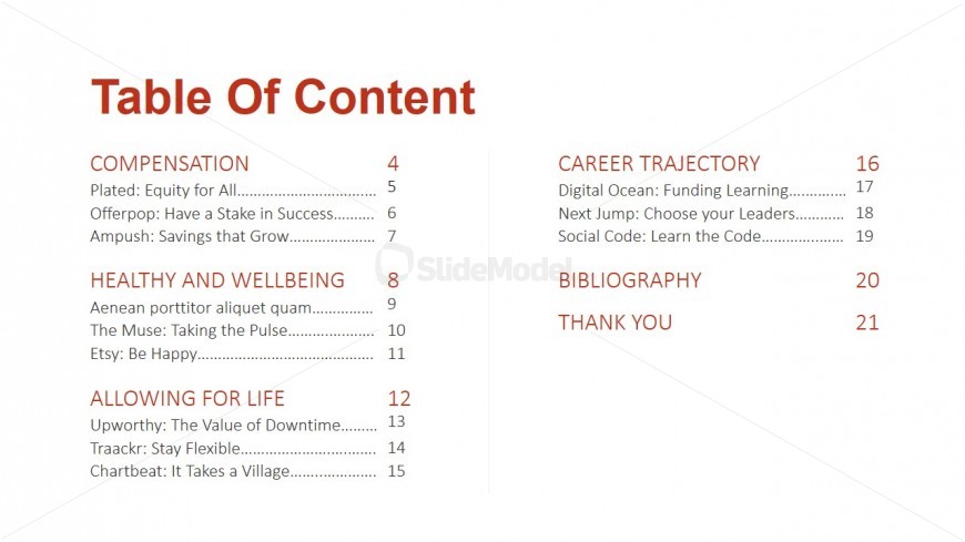PPT Table of Content Slide Design