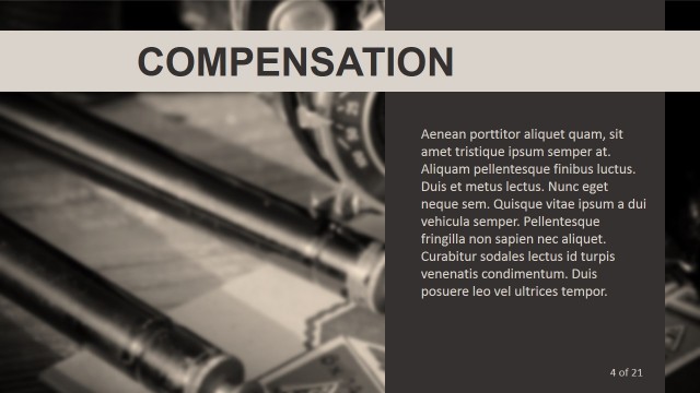 Compensation Metaphor Photo Background for PowerPoint