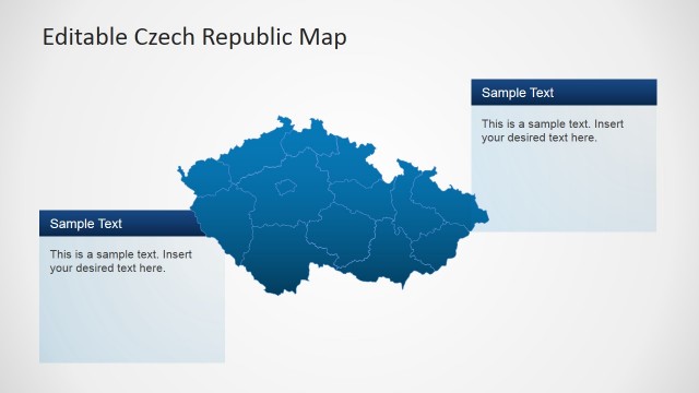 Centered Editable Czech Republic PowerPoint Map