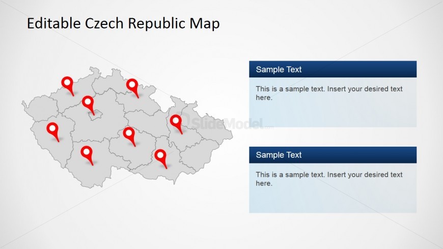 PPT Greyed States of Czech Republic PowerPoint Map