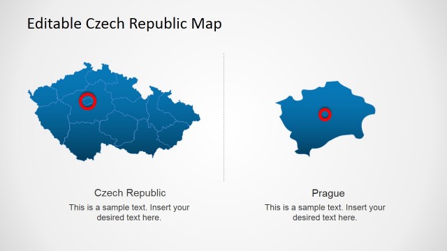 Czech Republic PowerPoint Map Capital City Marker
